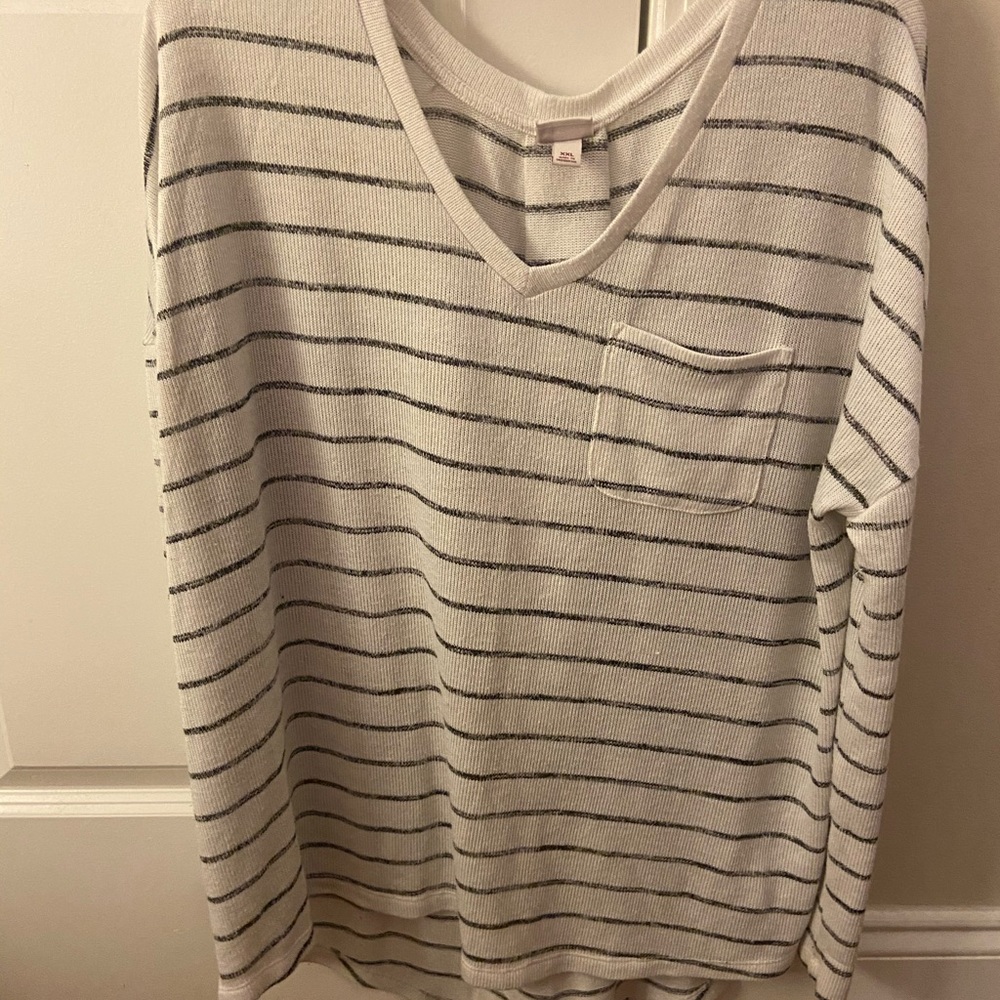 White and Black Stripped Sweater